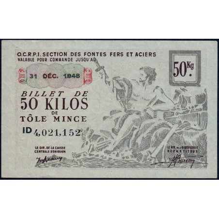 50 kg tôles minces - 31/12/1948 - Non endossé - Série IDID - Série ID - Etat : SUP+