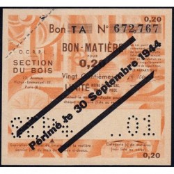 Section du Bois - 0,20 unité - 30/09/1944 - Code 01 - Série TA - Etat : SUP