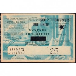Section du Bois - 1 unité - 30/06/1943 - Code 25 - Série DX - Etat : TTB