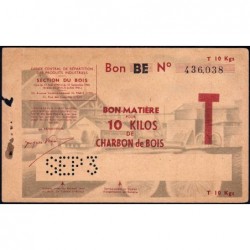 Charbon de Bois - 10 kg - 30/09/1943 - Série BE - Etat : TTB+