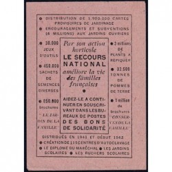 Jardin - Semences - Titre 544 - Catégorie 1 - 1942 - Aisne (02) - Etat : SUP