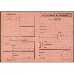 Carte individuelle de consommateur - Sans date (1963) - Etat : NEUF