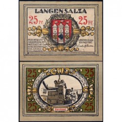 Allemagne - Notgeld - Langensalza - 25 pfennig - Réf. b - 1921 - Etat : SPL