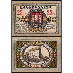 Allemagne - Notgeld - Langensalza - 25 pfennig - 1921 - Etat : SPL