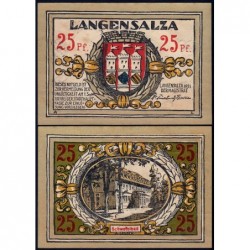 Allemagne - Notgeld - Langensalza - 25 pfennig - Réf. b - 1921 - Etat : SPL