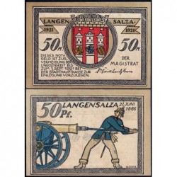 Allemagne - Notgeld - Langensalza - 50 pfennig - Type 4 - 1921 - Etat : SPL