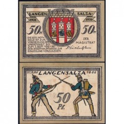 Allemagne - Notgeld - Langensalza - 50 pfennig - Type 6 - 1921 - Etat : SPL