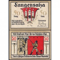 Allemagne - Notgeld - Langensalza - 50 pfennig - Réf. b - 1921 - Etat : SPL