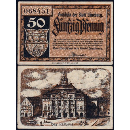 Allemagne - Notgeld - Lüneburg - 50 pfennig - 1920 - Etat : TTB