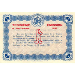 Avignon - Pirot 18-29 - 1 franc - 26/10/1921 - Etat : SPL