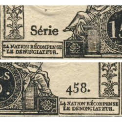 Assignat 41b-v1 - 15 sols - 23 mai 1793 - Série 458 - Variété au niveau des blocs de texte - Etat : SPL