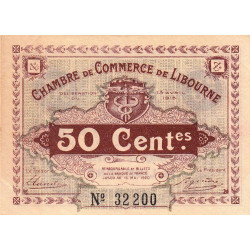 Libourne - Pirot 72-1 - 50 centimes - Sans série - 13/04/1915 - Etat : SUP