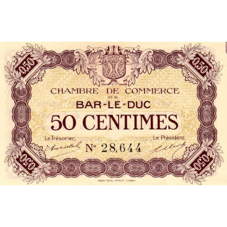 Bar-le-Duc - Pirot 19-1 - 50 centimes - Sans date (1915) - Etat : NEUF