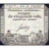 Assignat 42b - 50 sols - 23 mai 1793 - Série 46 - Filigrane républicain - Etat : TTB