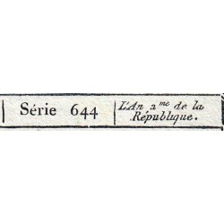 Assignat 42b_v1 - 50 sols - 23 mai 1793 - Série 644 - Filigrane républicain - Variété - Etat : SUP