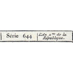 Assignat 42b-v1 (variété) - 50 sols - 23 mai 1793 - Série 644 - Filigrane républicain - Etat : SUP