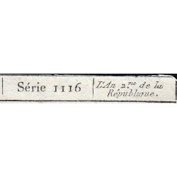 Assignat 42b_v1 - 50 sols - 23 mai 1793 - Série 1116 - Filigrane républicain - Variété - Etat : TB+