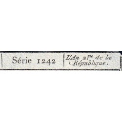 Assignat 42b_v1 - 50 sols - 23 mai 1793 - Série 1242 - Filigrane républicain - Variété - Etat : TTB