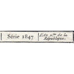 Assignat 42b_v1 - 50 sols - 23 mai 1793 - Série 1847 - Filigrane républicain - Variété - Etat : TTB+