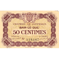 Bar-le-Duc - Pirot 19-1 - 50 centimes - Sans date (1915) - Etat : SUP