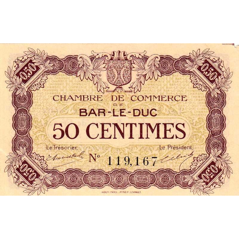 Bar-le-Duc - Pirot 19-1 - 50 centimes - Sans date (1915) - Etat : SUP
