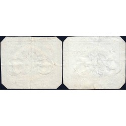 Assignat 42b-v1 (variété) + 42b - 50 sols - 23 mai 1793 - Série 1174 - Etat : TB+ / TTB