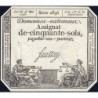 Assignat 42c - 50 sols - 23 mai 1793 - Série 2896 - Filigrane républicain - Etat : NEUF