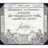 Assignat 42c - 50 sols - 23 mai 1793 - Série 3148 - Filigrane républicain - Etat : TTB+