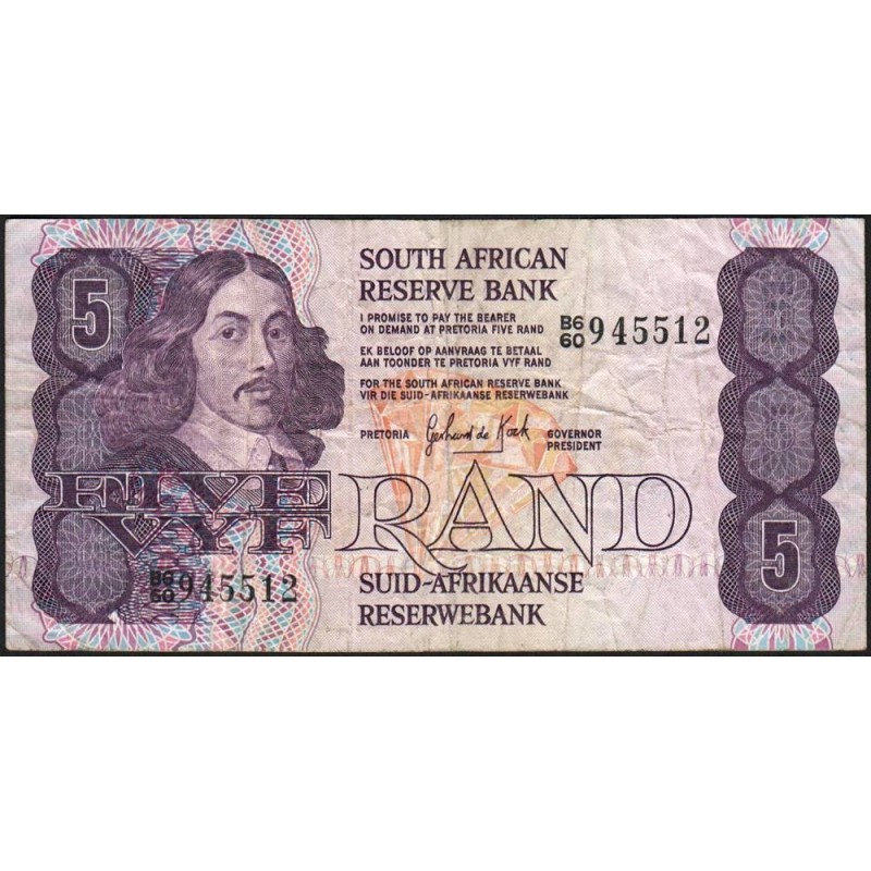 Afrique du Sud - Pick 119c - 5 rand - Série B6/60 - 1981 - Etat : TB-