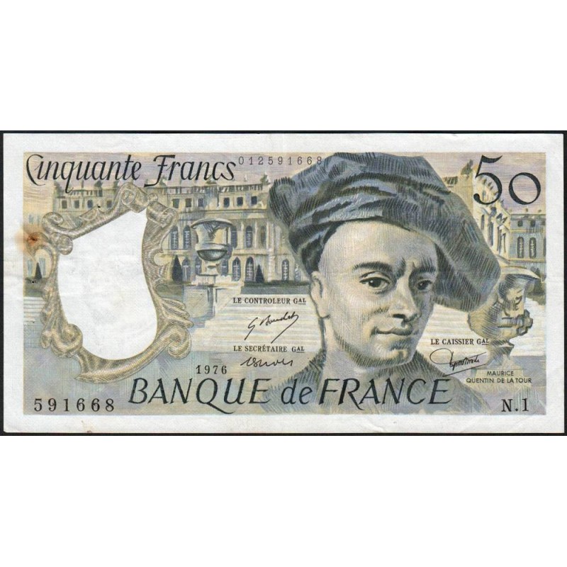 F 67-01 - 1976 - 50 francs - Quentin de la Tour - Série N.1 - Etat : TTB