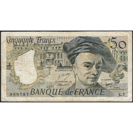 F 67-02 - 1977 - 50 francs - Quentin de la Tour - Série E.7 - Etat : TB-
