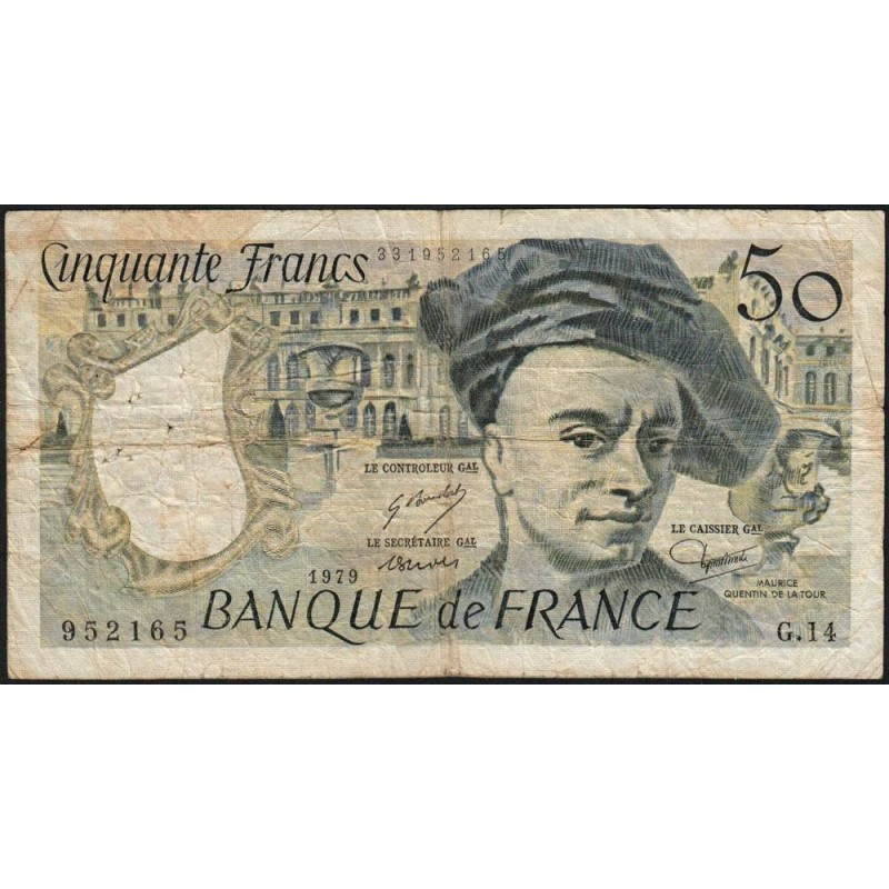 F 67-04 - 1979 - 50 francs - Quentin de la Tour - Série G.14 - Etat : B+