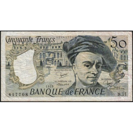 F 67-05 - 1979 - 50 francs - Quentin de la Tour - Série B.17 - Etat : TB-