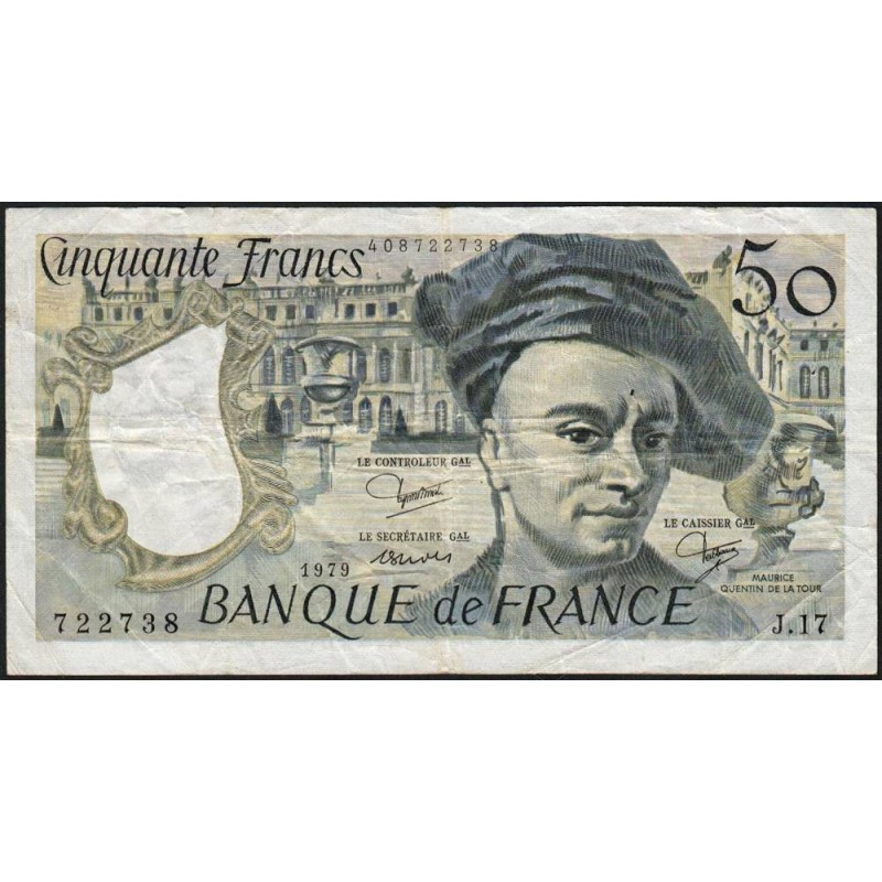 F 67-05 - 1979 - 50 francs - Quentin de la Tour - Série J.17 - Etat : TB+