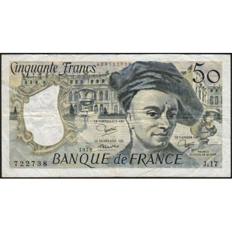 F 67-05 - 1979 - 50 francs - Quentin de la Tour - Série J.17 - Etat : TB+