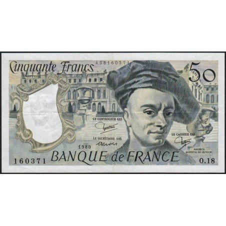 F 67-06 - 1980 - 50 francs - Quentin de la Tour - Série O.18 - Etat : TTB+