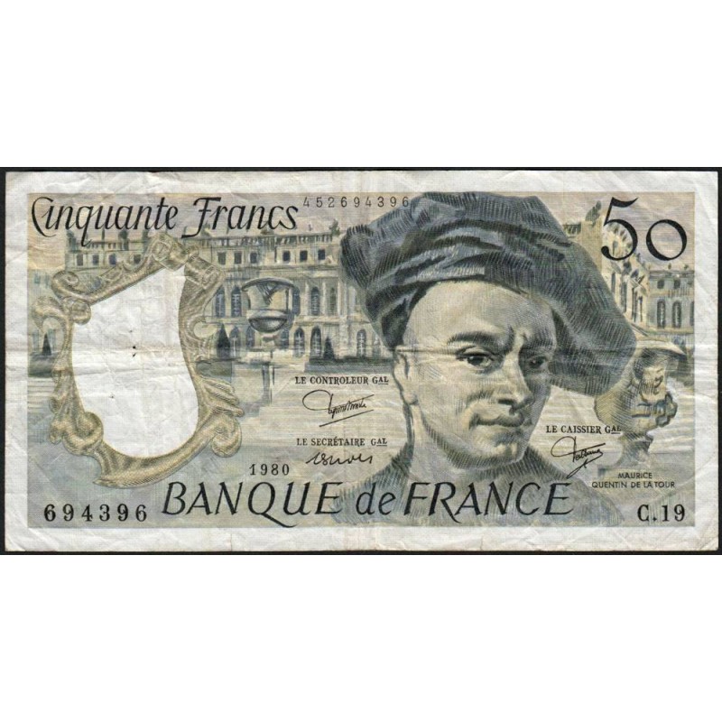 F 67-06 - 1980 - 50 francs - Quentin de la Tour - Série C.19 - Etat : TB