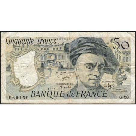 F 67-06 - 1980 - 50 francs - Quentin de la Tour - Série G.20 - Etat : TB-