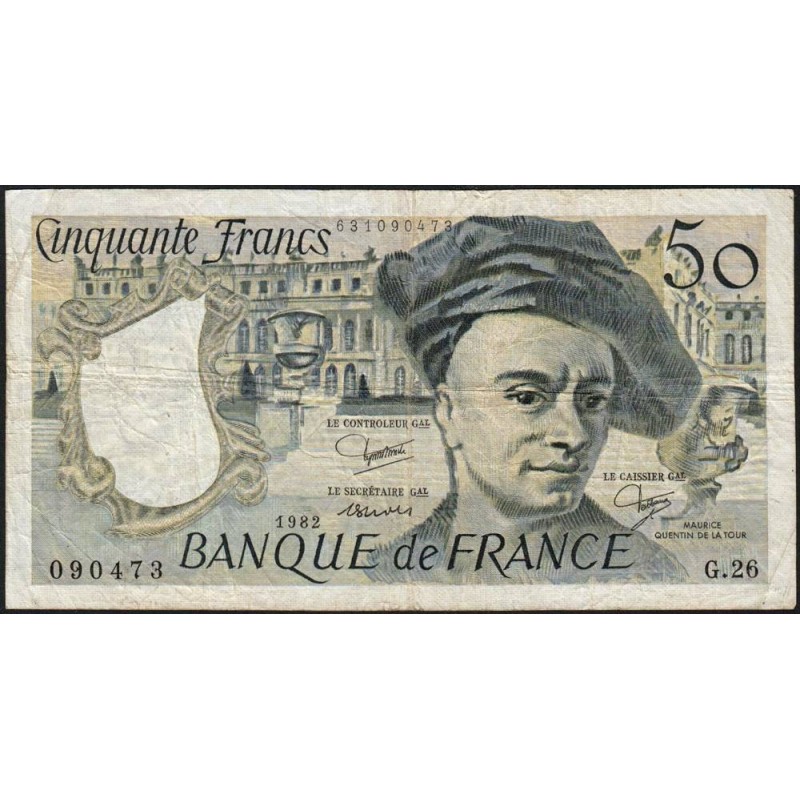 F 67-08 - 1982 - 50 francs - Quentin de la Tour - Série G.26 - Etat : TB