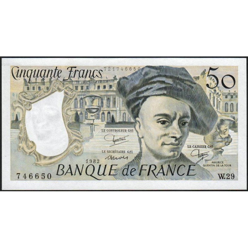 F 67-08 - 1982 - 50 francs - Quentin de la Tour - Série W.29 - Remplacement - Etat : pr.NEUF