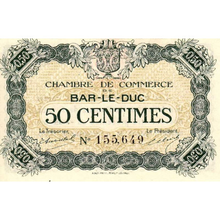 Bar-le-Duc - Pirot 19-7 - 50 centimes - Sans date (1917) - Etat : NEUF