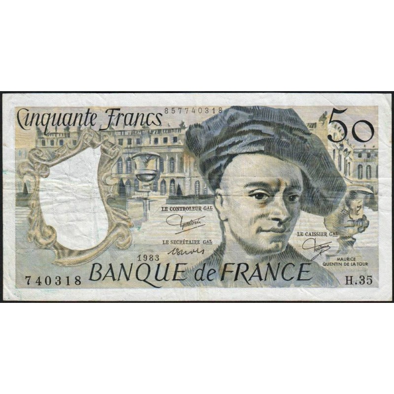 F 67-09 - 1983 - 50 francs - Quentin de la Tour - Série H.35 - Etat : TB+