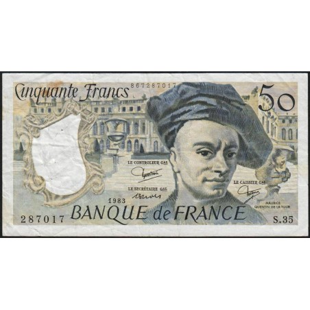 F 67-09 - 1983 - 50 francs - Quentin de la Tour - Série S.35 - Etat : TB