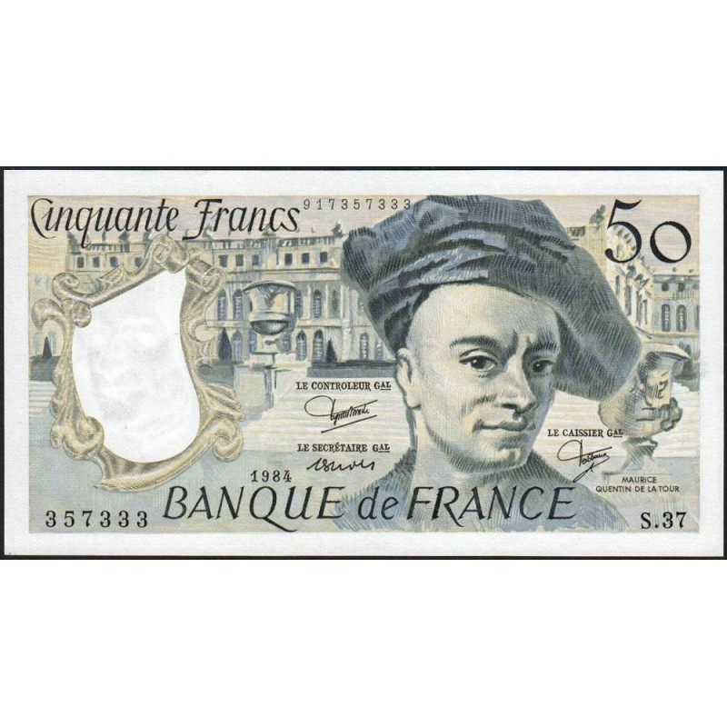 F 67-10 - 1984 - 50 francs - Quentin de la Tour - Série S.37 - Etat : SPL+