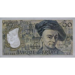 F 67-10 - 1984 - 50 francs - Quentin de la Tour - Série S.37 - Etat : SPL+