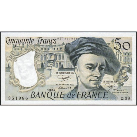 F 67-10 - 1984 - 50 francs - Quentin de la Tour - Série C.38 - Etat : NEUF