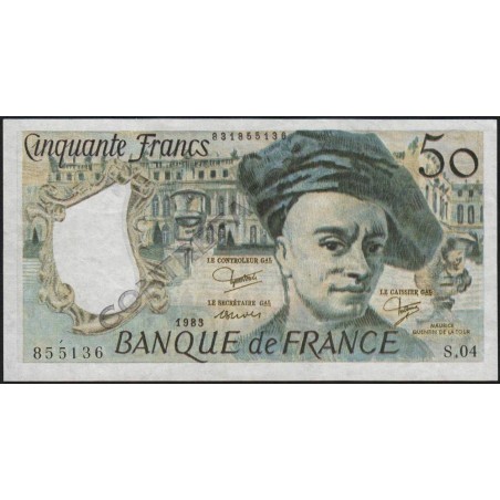 F 67-09 - 1983 - Faux 50 francs - Quentin de la Tour - Série S.04 - Etat : SUP