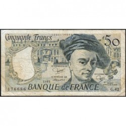 F 67-11 - 1985 - 50 francs - Quentin de la Tour - Série G.42 - Etat : B+