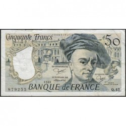 F 67-11 - 1985 - 50 francs - Quentin de la Tour - Série Q.42 - Etat : TB+