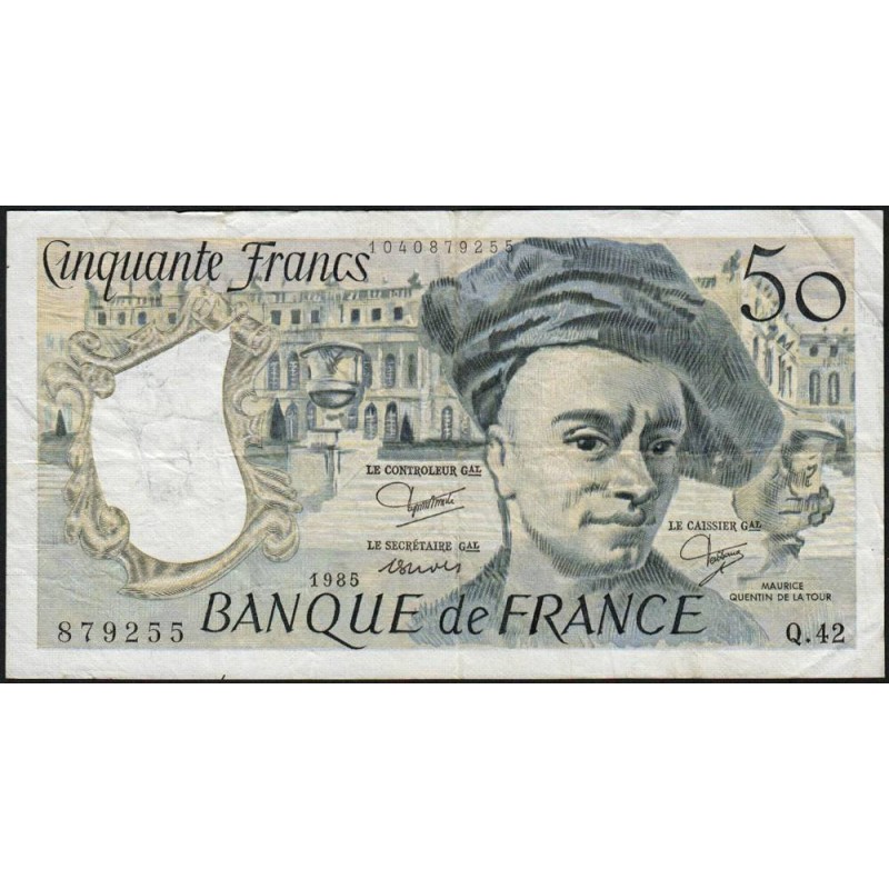 F 67-11 - 1985 - 50 francs - Quentin de la Tour - Série Q.42 - Etat : TB+